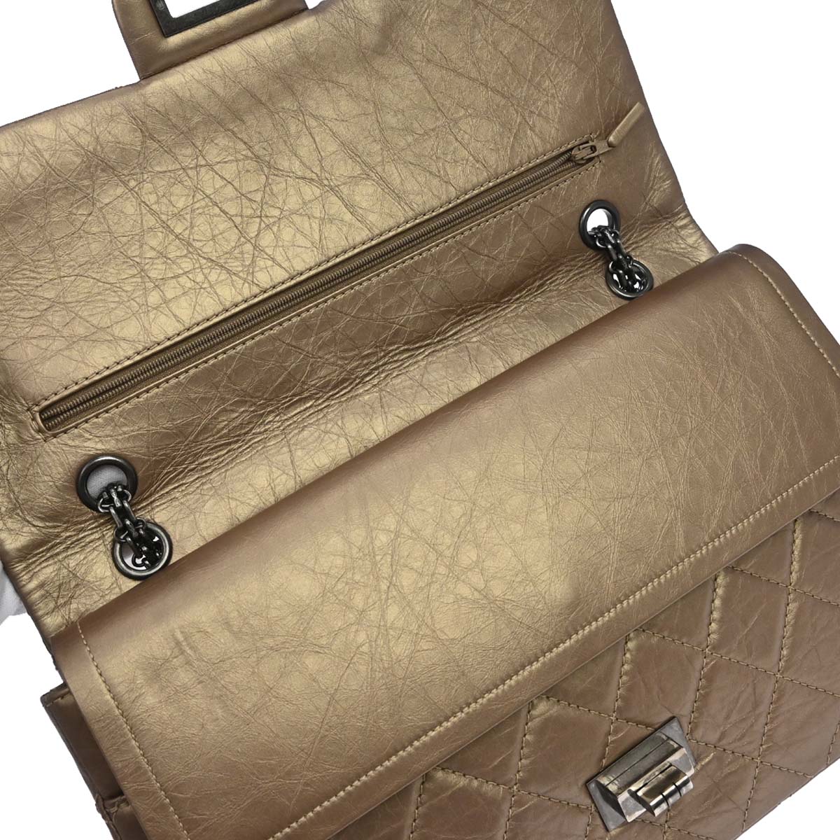 Chanel 2012-2013 Gold Calfskin 2.55 Jumbo Classic Double Flap Shoulder Bag