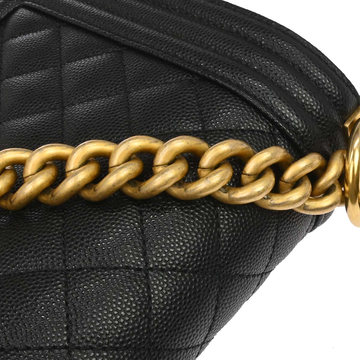 Boy Chanel 2019 Black Caviar Skin Medium Shoulder Bag