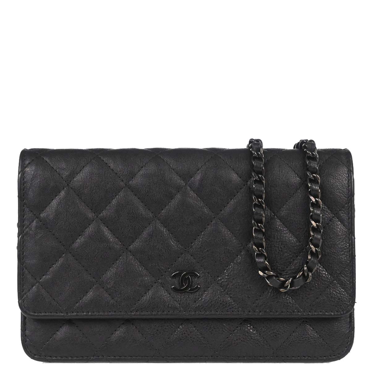 Chanel 2017-2018 Black Calfskin Classic WOC Wallet on Chain Bag