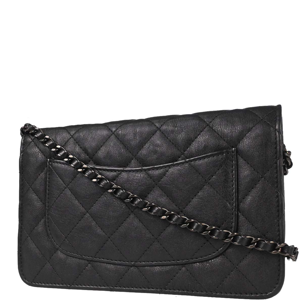 Chanel 2017-2018 Black Calfskin Classic WOC Wallet on Chain Bag