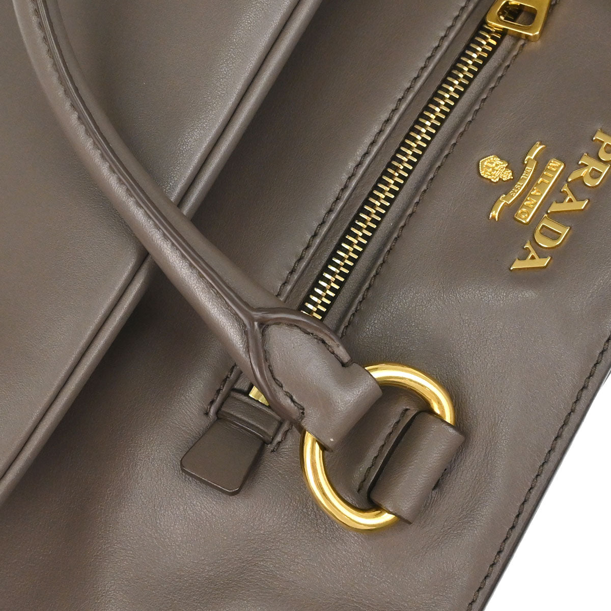 Prada Brown Leather 2way Shoulder Tote Handbag