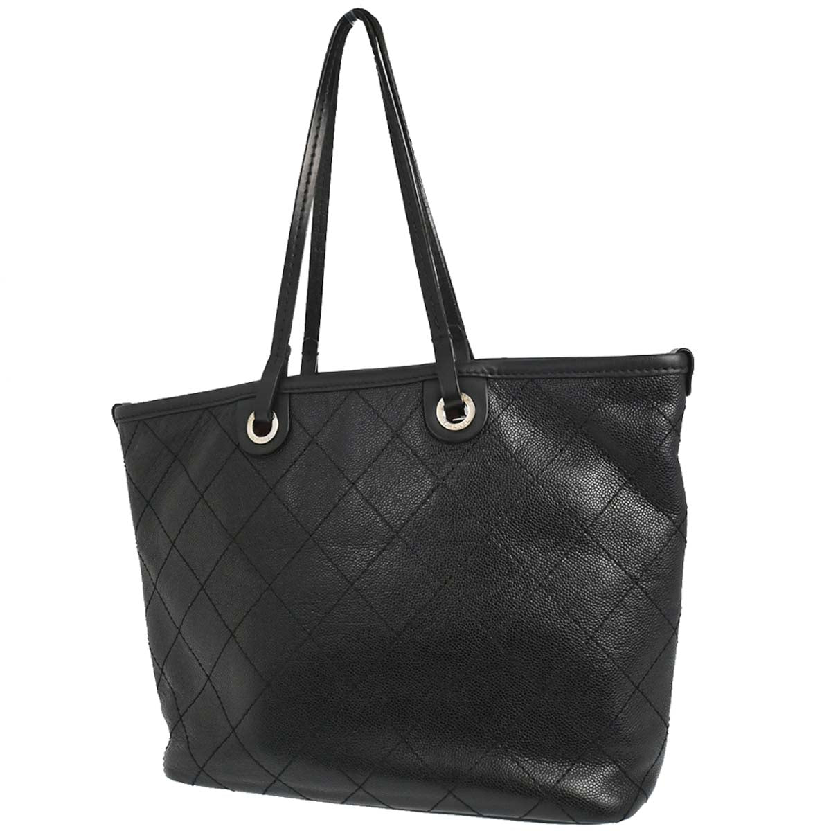Chanel Black Caviar Skin On The Road Shopping Fever Tote Bag