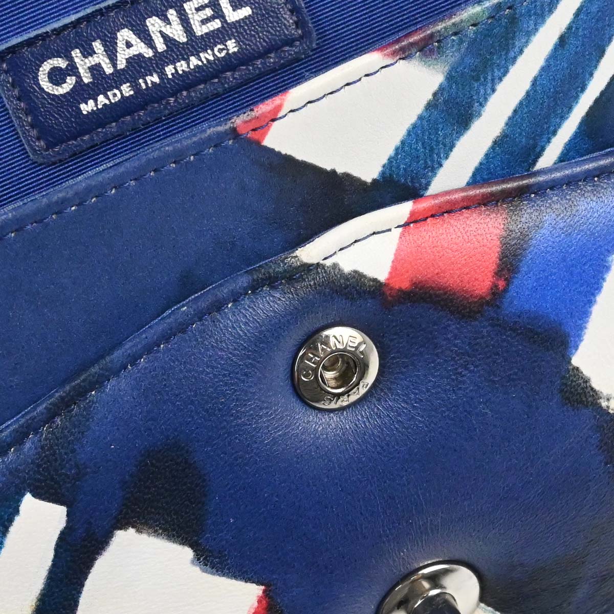 Chanel 2016-2017 Navy Lambskin Airline Medium Classic Double Flap Shoulder Bag