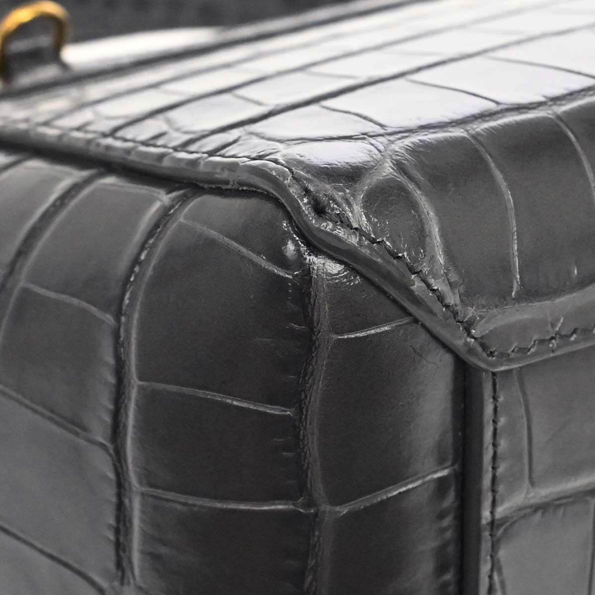 Celine Gray Embossed Leather Nano Belt Bag 2way Shoulder Handbag
