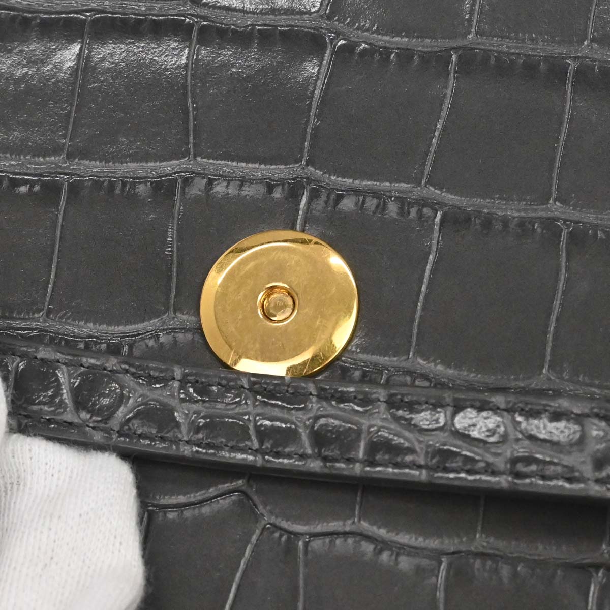 Celine Gray Embossed Leather Nano Belt Bag 2way Shoulder Handbag