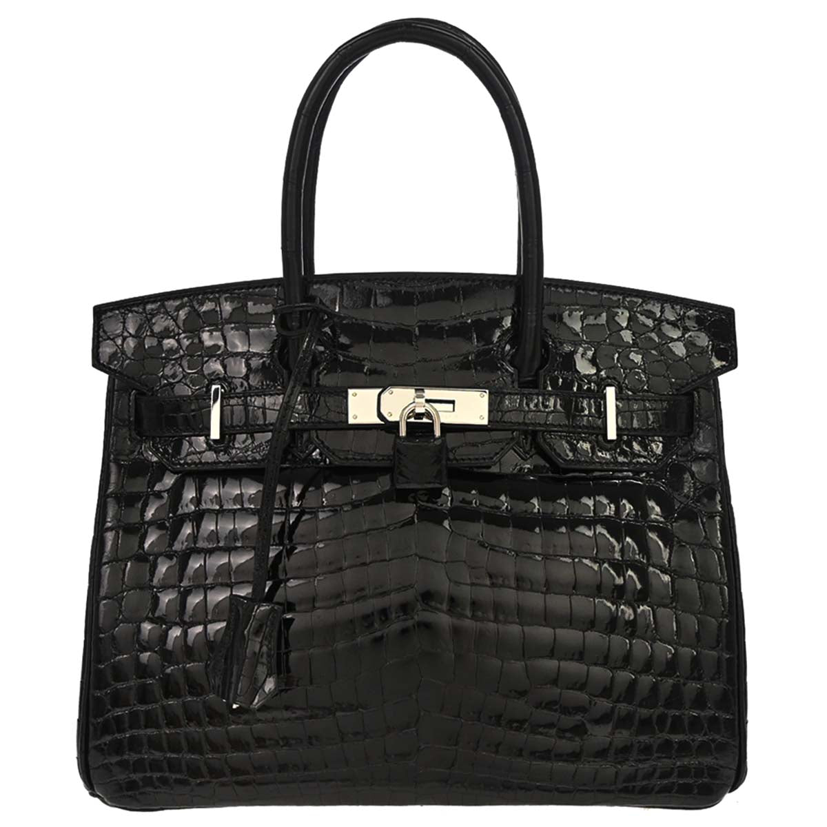 Hermes * Black Niloticus Birkin 30 Handbag