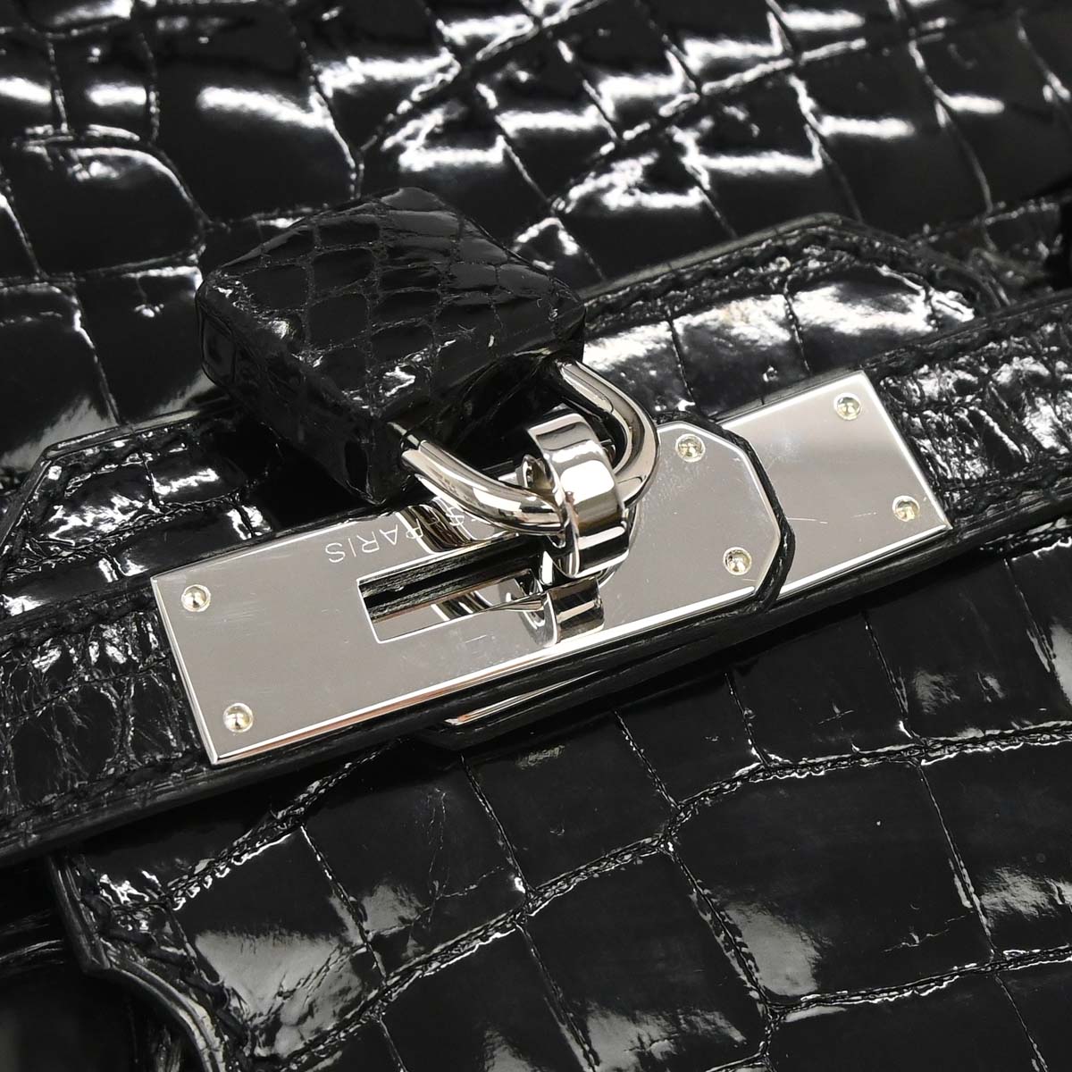 Hermes * Black Niloticus Birkin 30 Handbag