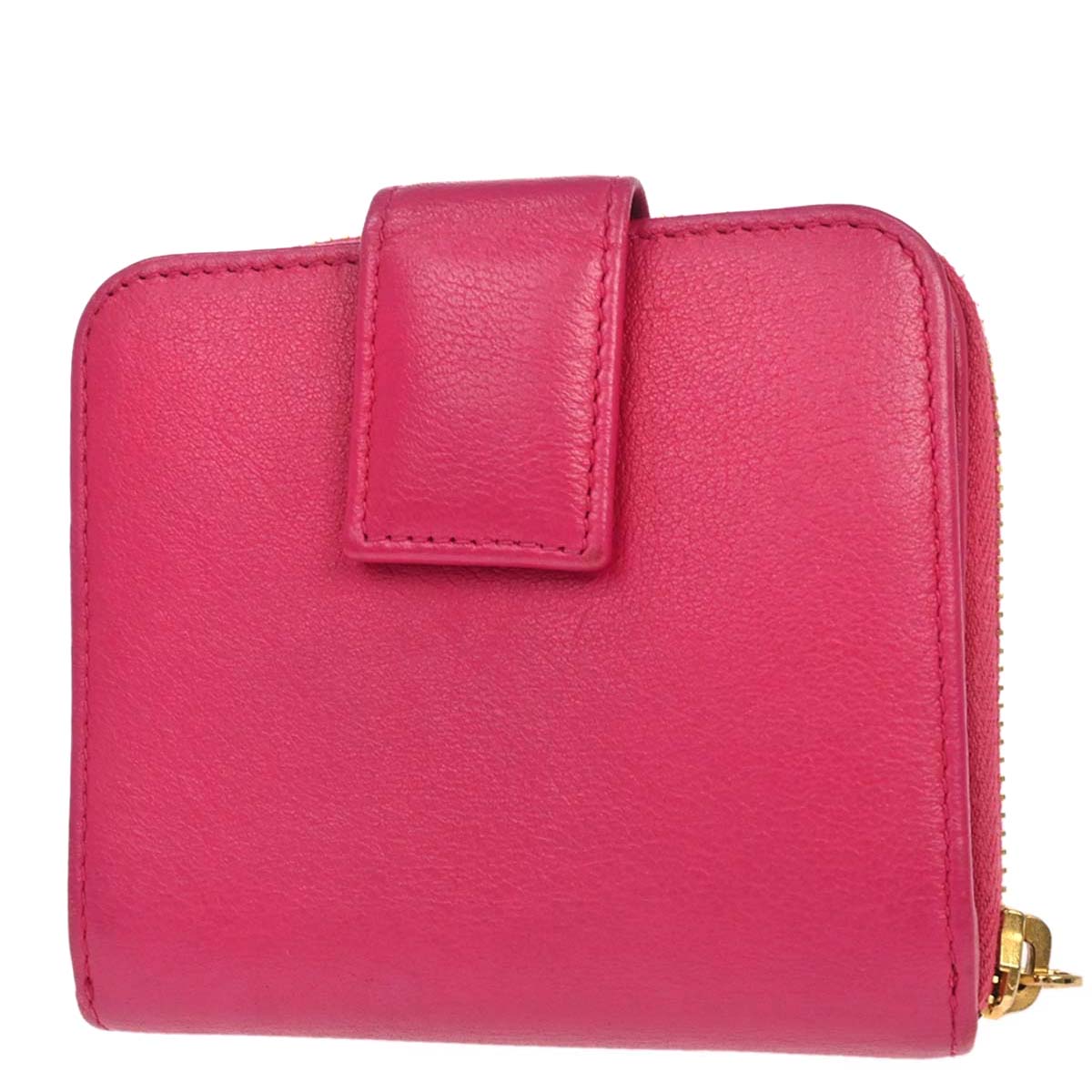 Yves Saint Laurent Pink Calfskin Compact Wallet