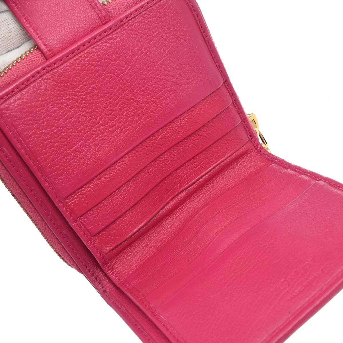 Yves Saint Laurent Pink Calfskin Compact Wallet