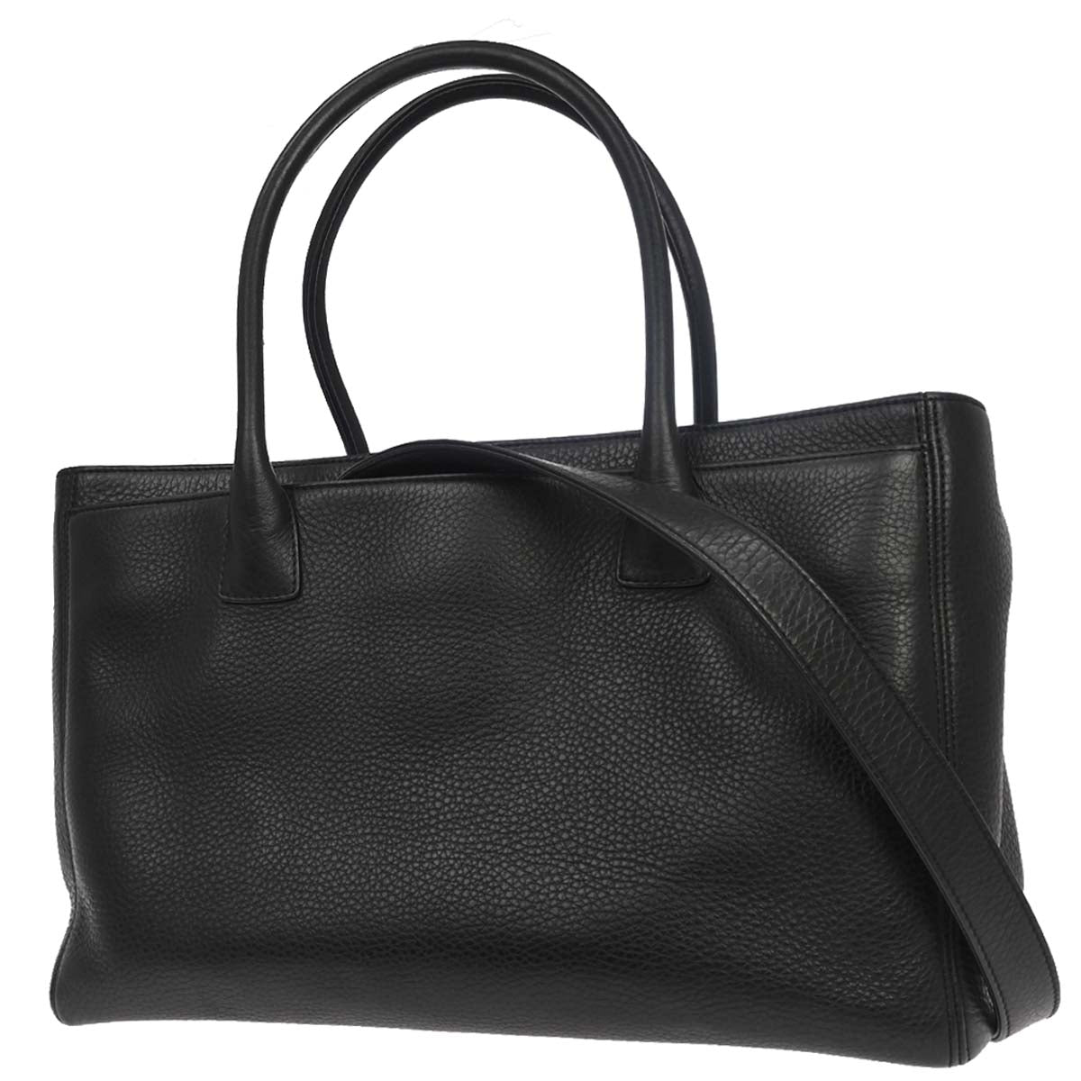 Chanel 2014 Black Deerskin Executive Cerf 2way Shoulder Tote Bag