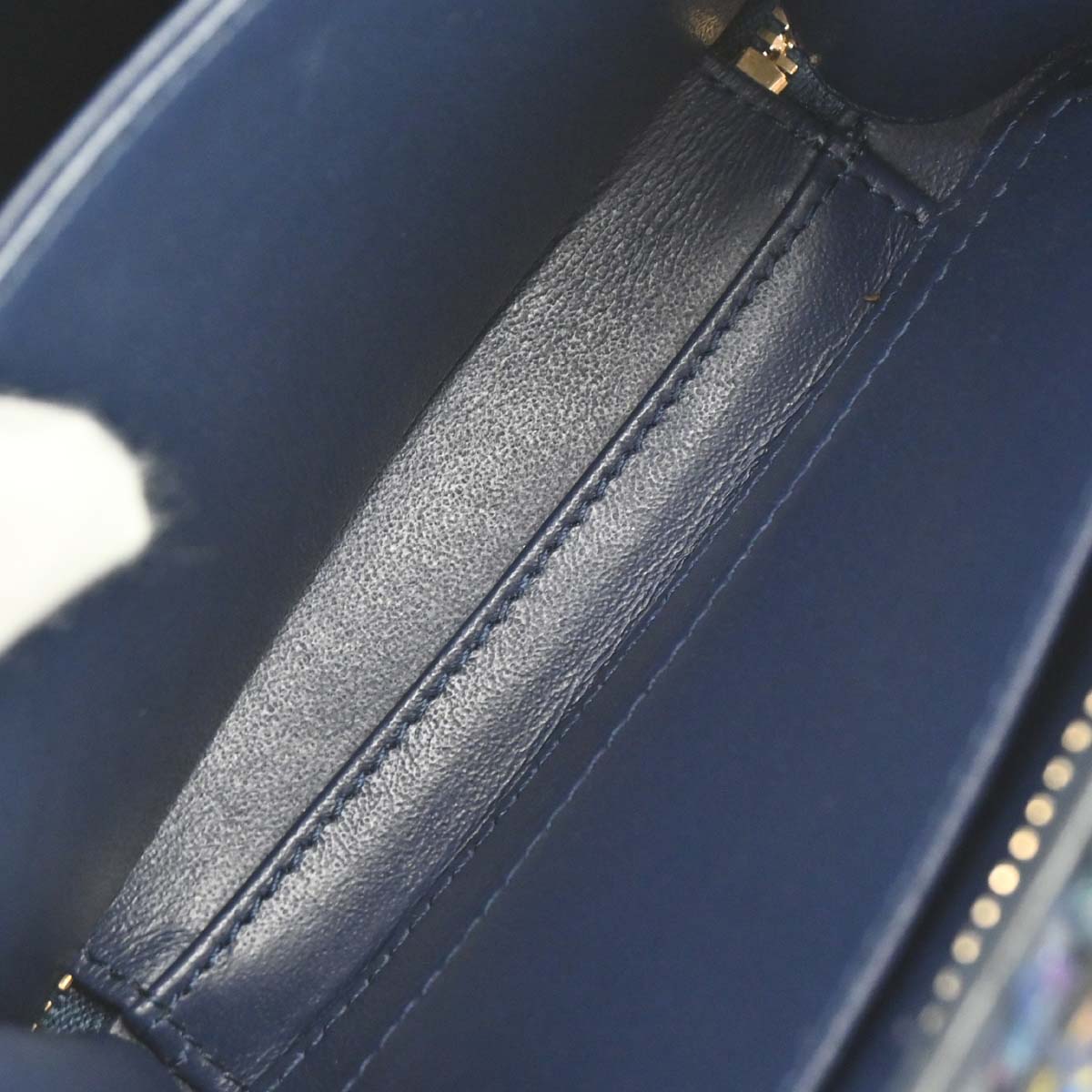 Chanel * Navy Black Tweed Python Filigree 2way Shoulder Vanity Handbag