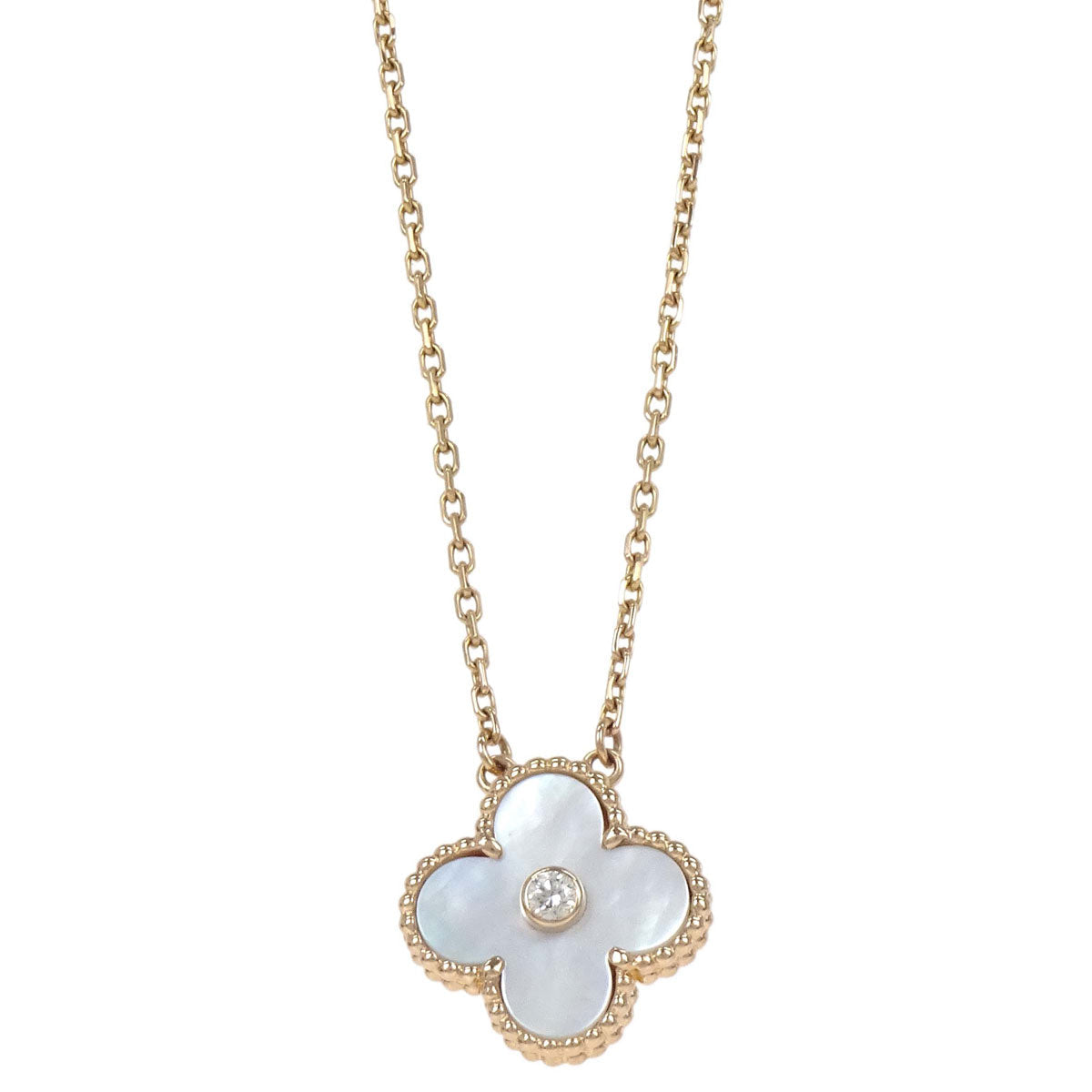 Van Cleef & Arpels Vintage Alhambra Pendant Pearl Diamond Au750 Jewelry