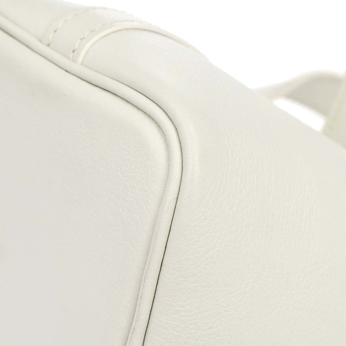 Hermes White Swift Picotin Lock Micro Handbag