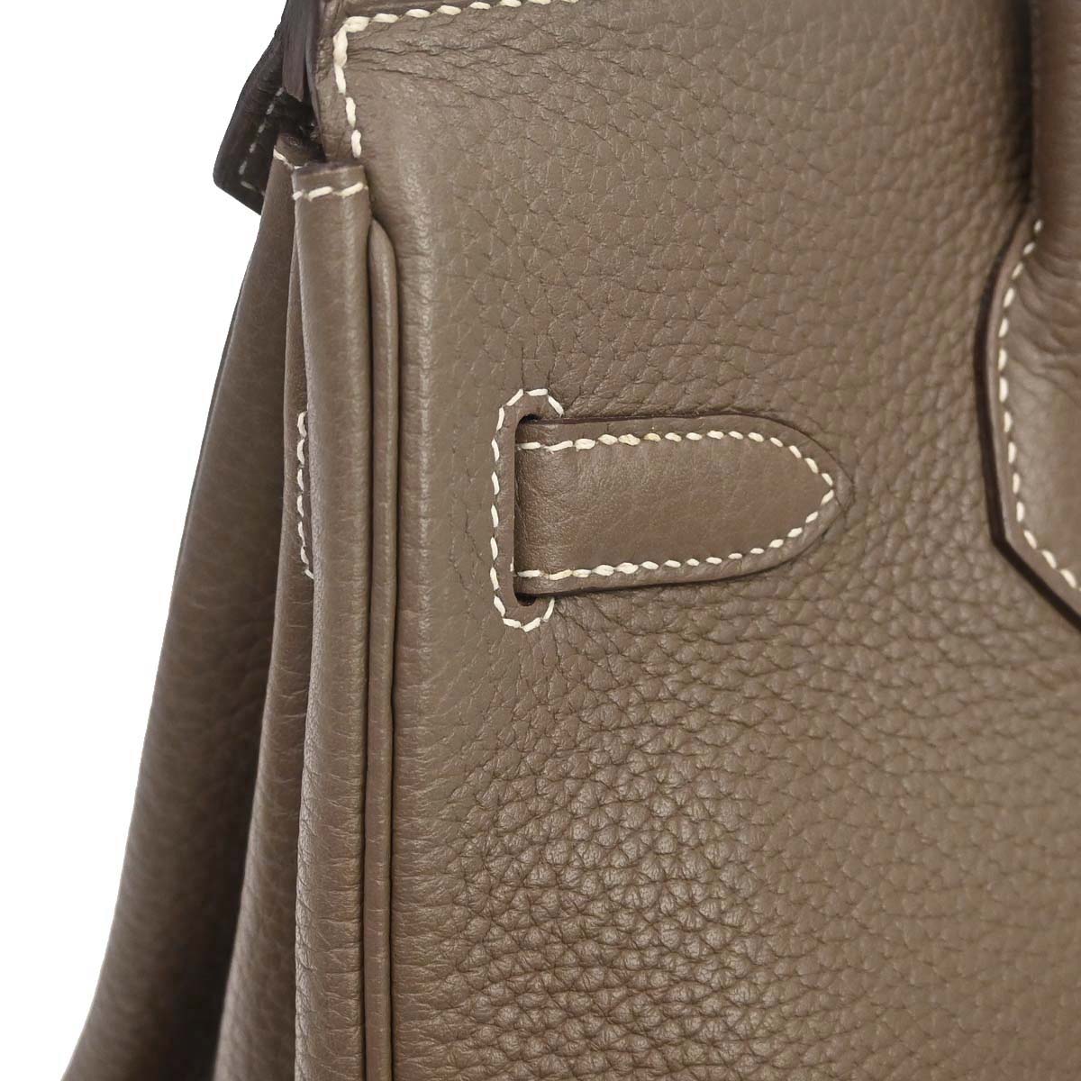 Hermes 2015 Etoupe Gray Taurillon Clemence Birkin 30 Handbag