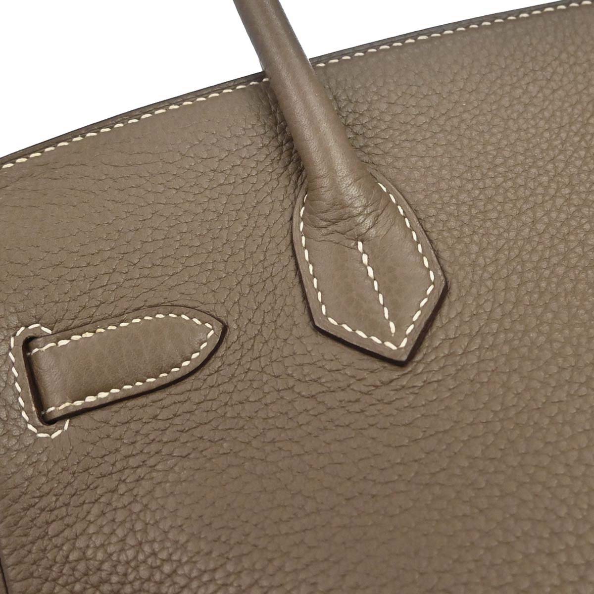 Hermes 2015 Etoupe Gray Taurillon Clemence Birkin 30 Handbag