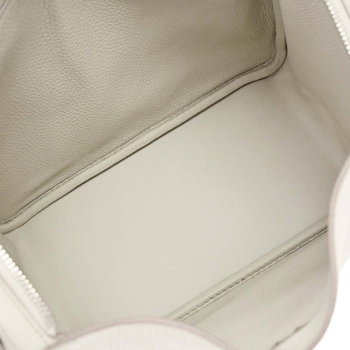 Hermes Vanilla Taurillon Clemence Lindy 30 Shoulder Bag