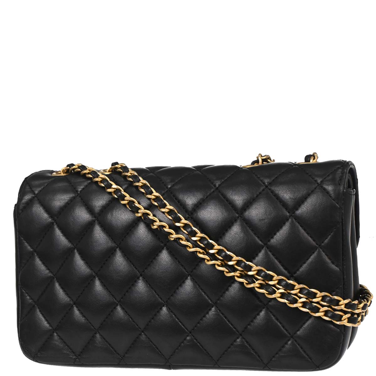 Chanel 2018-2019 Black Lambskin CC Chic Double Flap Shoulder Bag