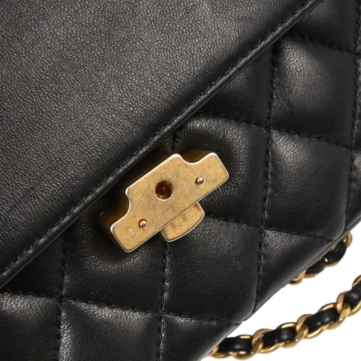 Chanel 2018-2019 Black Lambskin CC Chic Double Flap Shoulder Bag