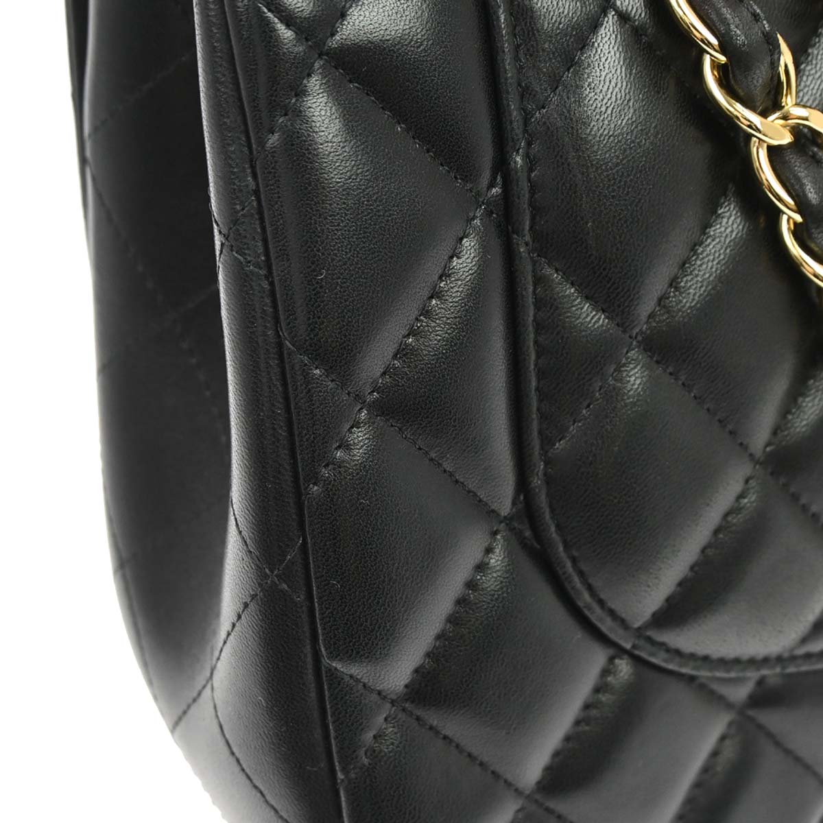 Chanel 2012 Black Lambskin Jumbo Classic Double Flap Shoulder Bag
