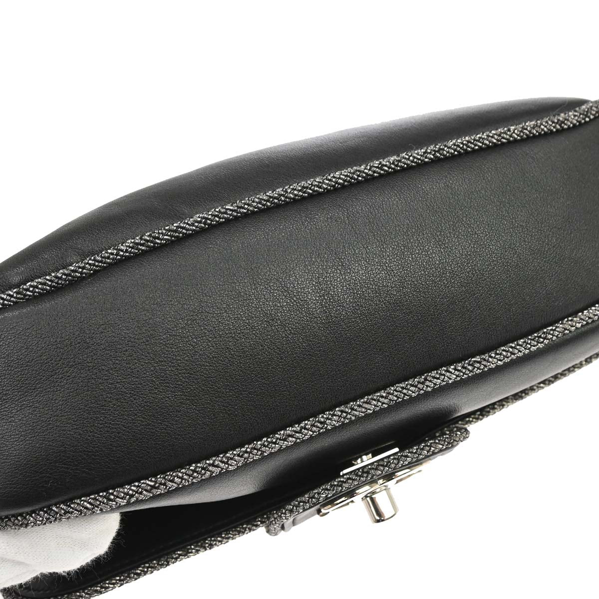 Chanel 2019 Black Calfskin Lurex Elementary Chic Flap Shoulder Bag