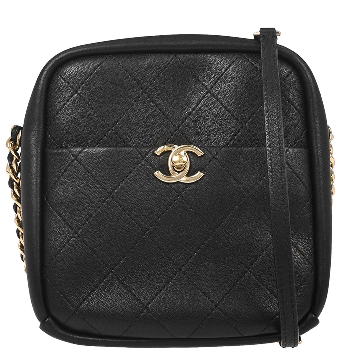 Chanel Black Goatskin Casual Trip Camera Case Shoulder Bag