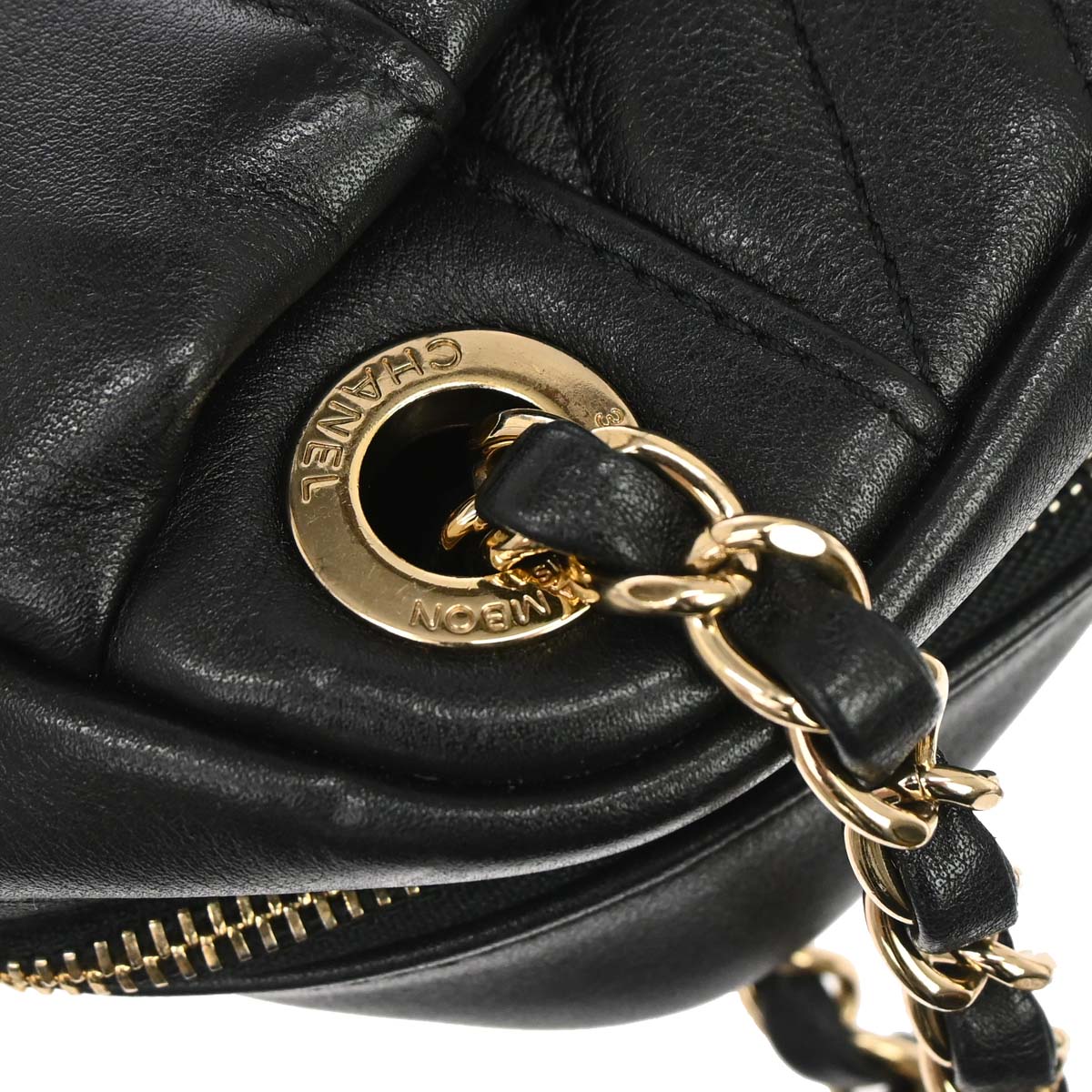 Chanel 2019 Black Calfskin Daily Chevron Camera Bag