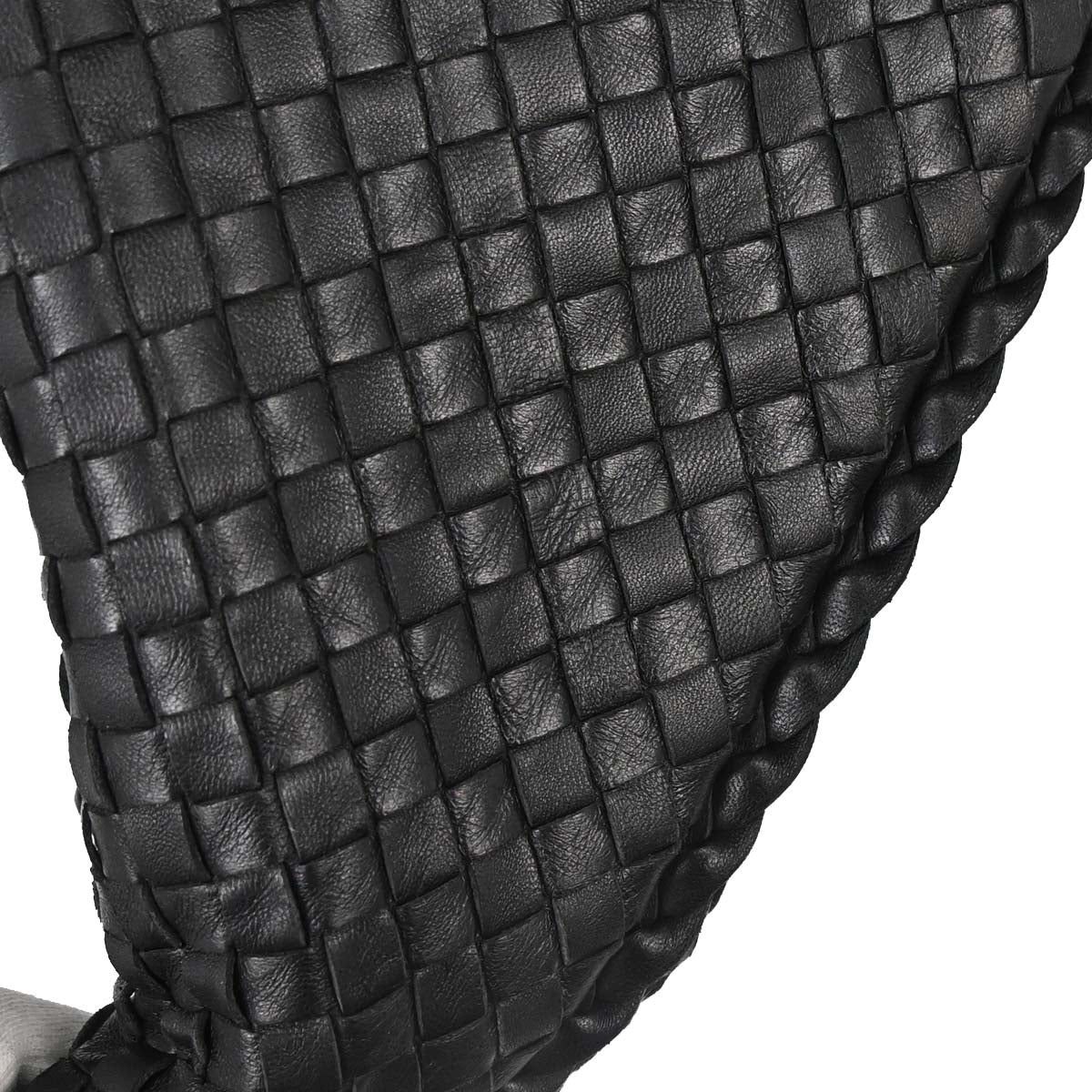 Bottega Veneta Black Lambskin Intrecciato Hobo Handbag