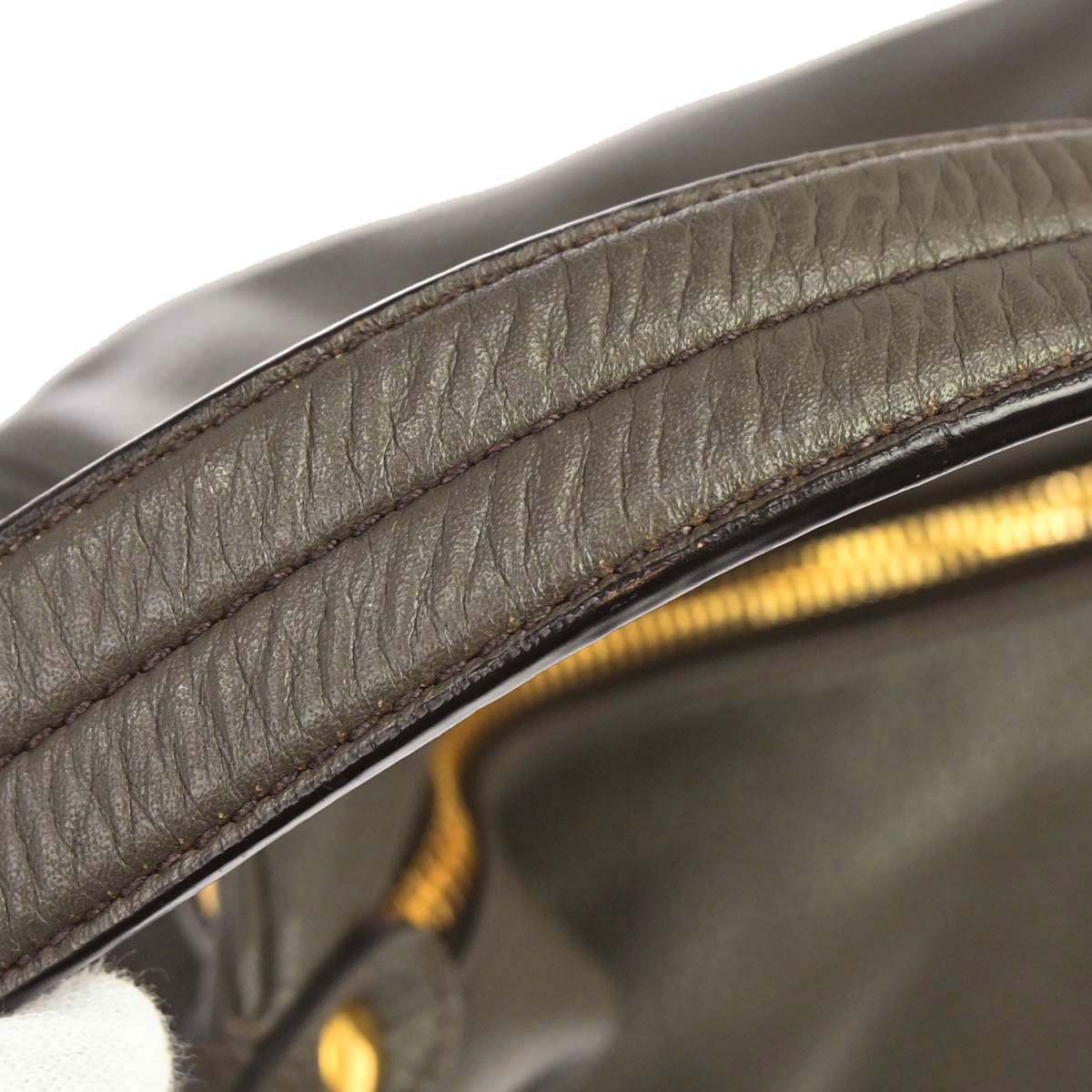 Prada Gray Calfskin Hobo Handbag