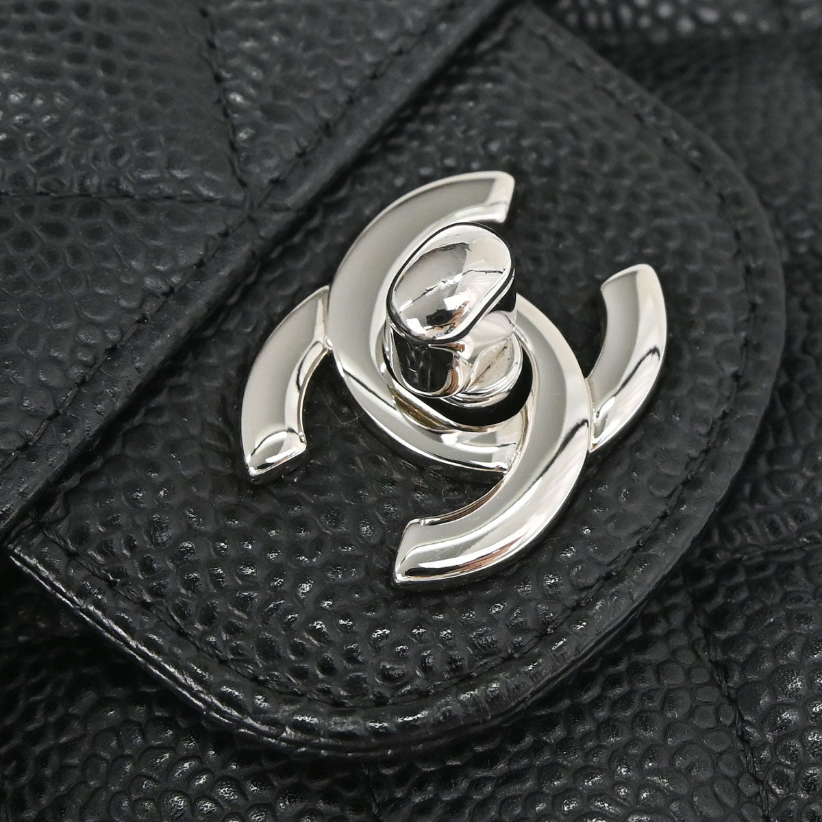 Chanel 2019 Black Caviar Skin Small Classic Double Flap Shoulder Bag