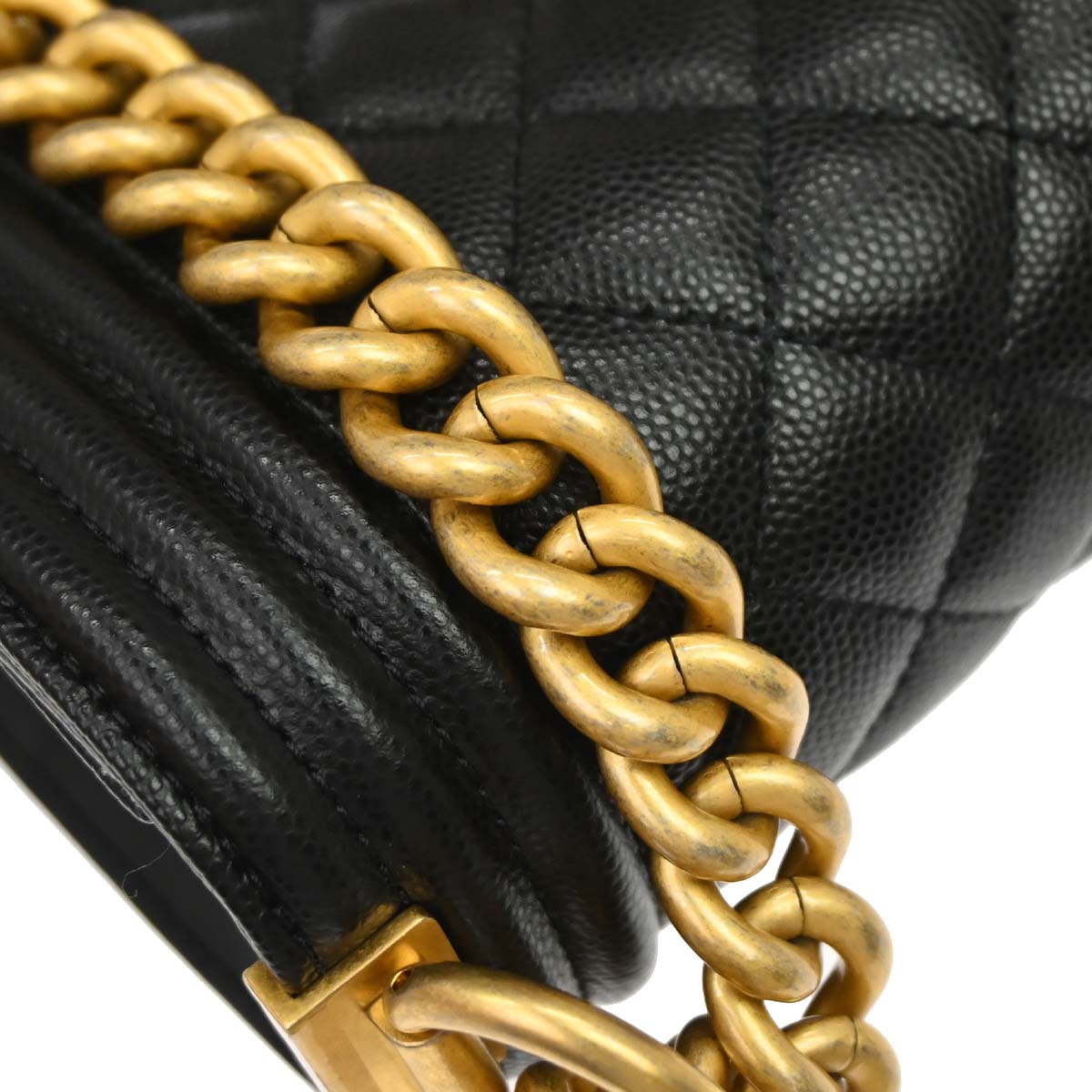 Boy Chanel 2019 Black Caviar Skin Small Chain Shoulder Bag