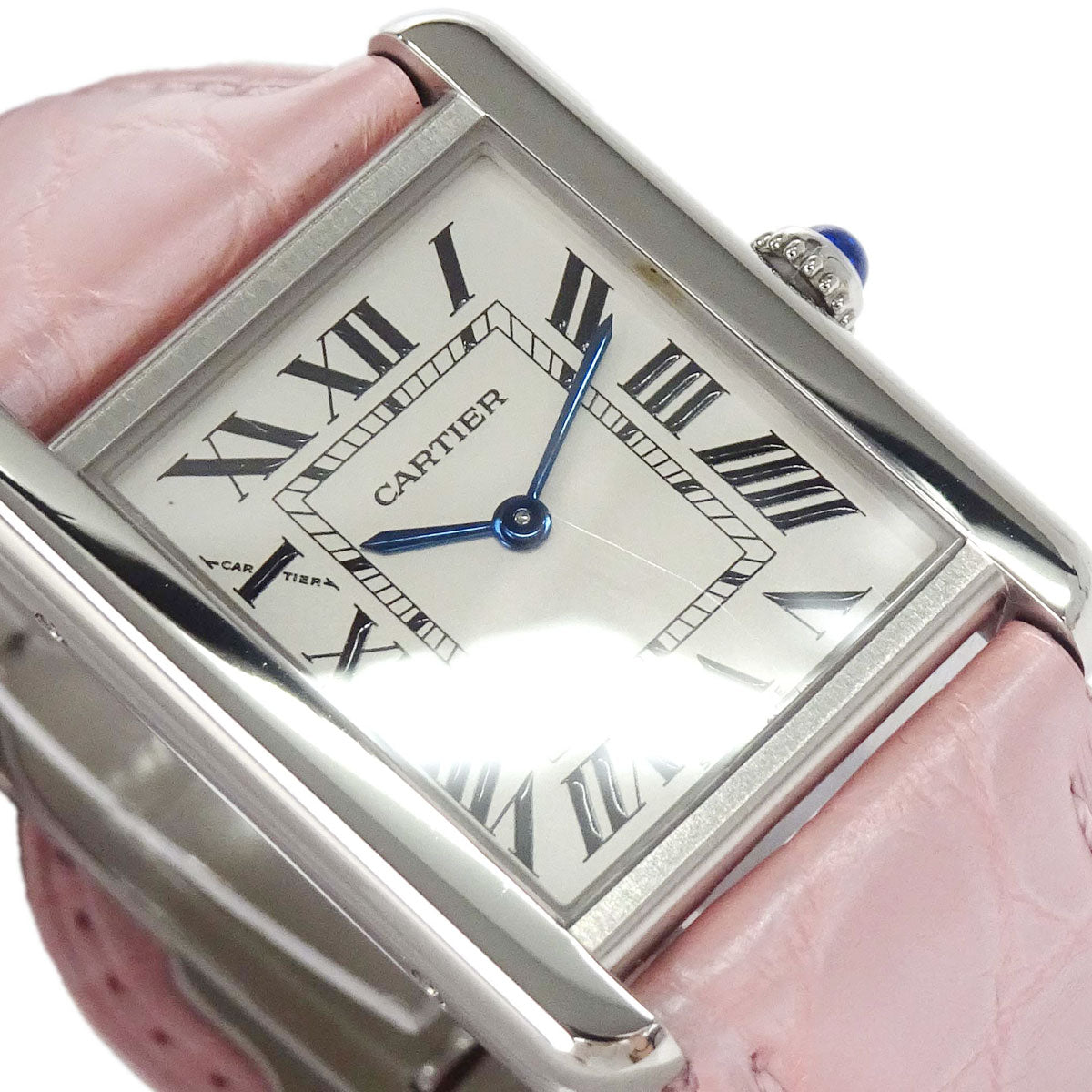 Cartier * Tank Solo SM 24mm Ref.2716 Quartz Watch SS Crocodile Pink