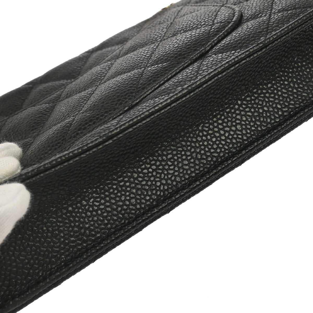 Chanel 2016-2017 Black Caviar Skin Classic WOC Wallet on Chain Shoulder Bag