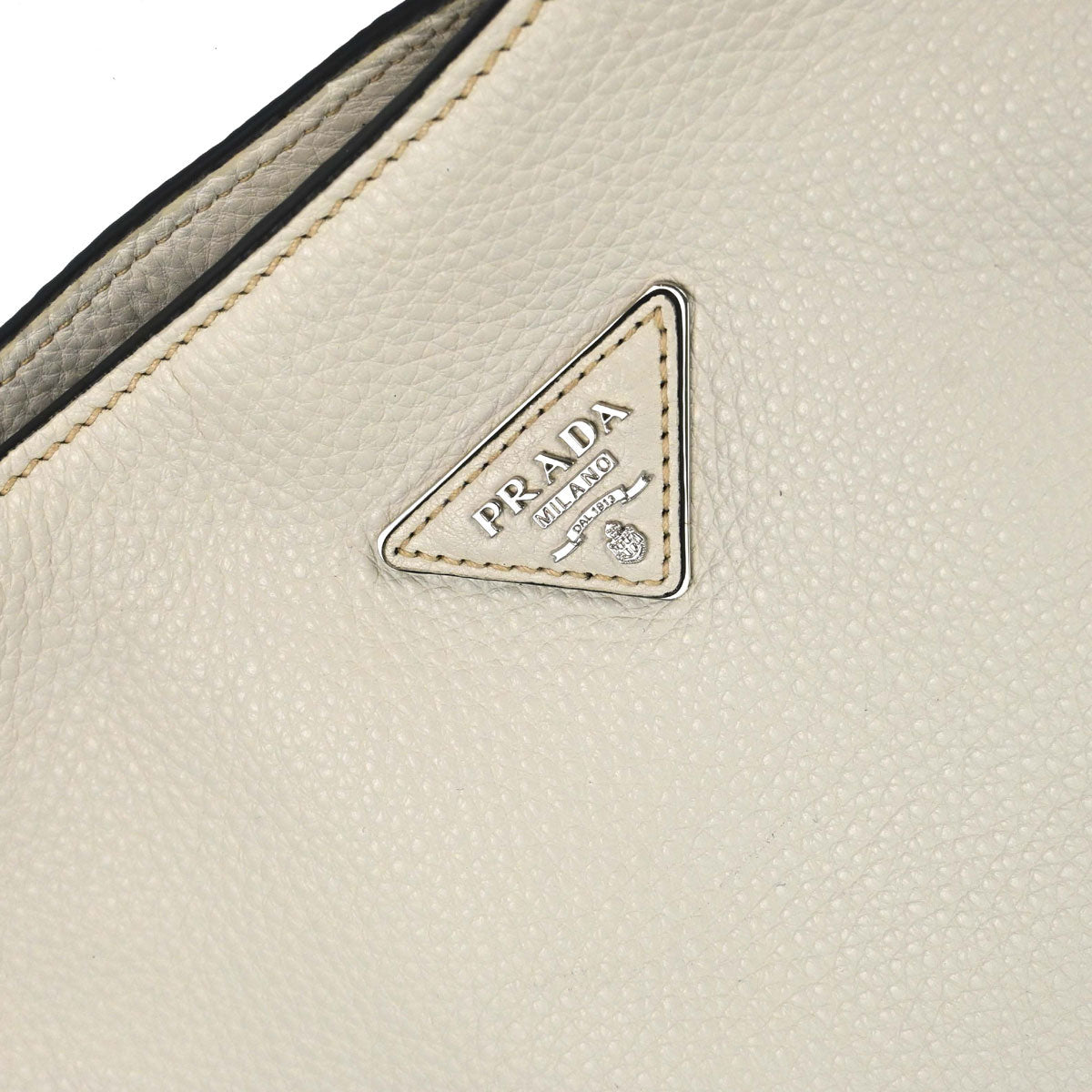 Prada White Leather Tote Handbag