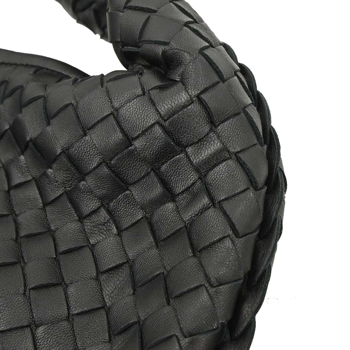 Bottega Veneta Black Lambskin Intrecciato Hobo Handbag