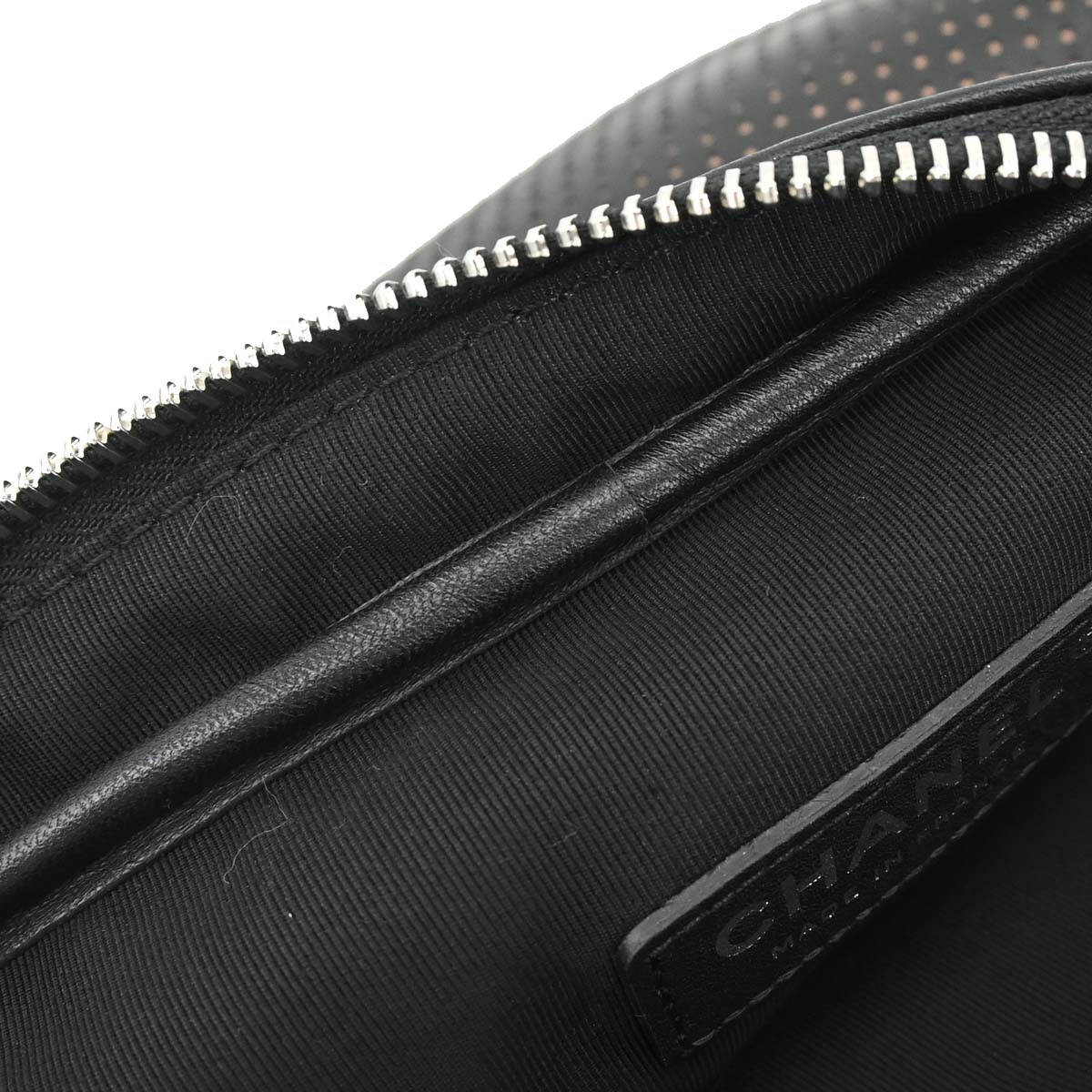 Chanel Black Perforated Lambskin Ultra Pocket Camera Bag