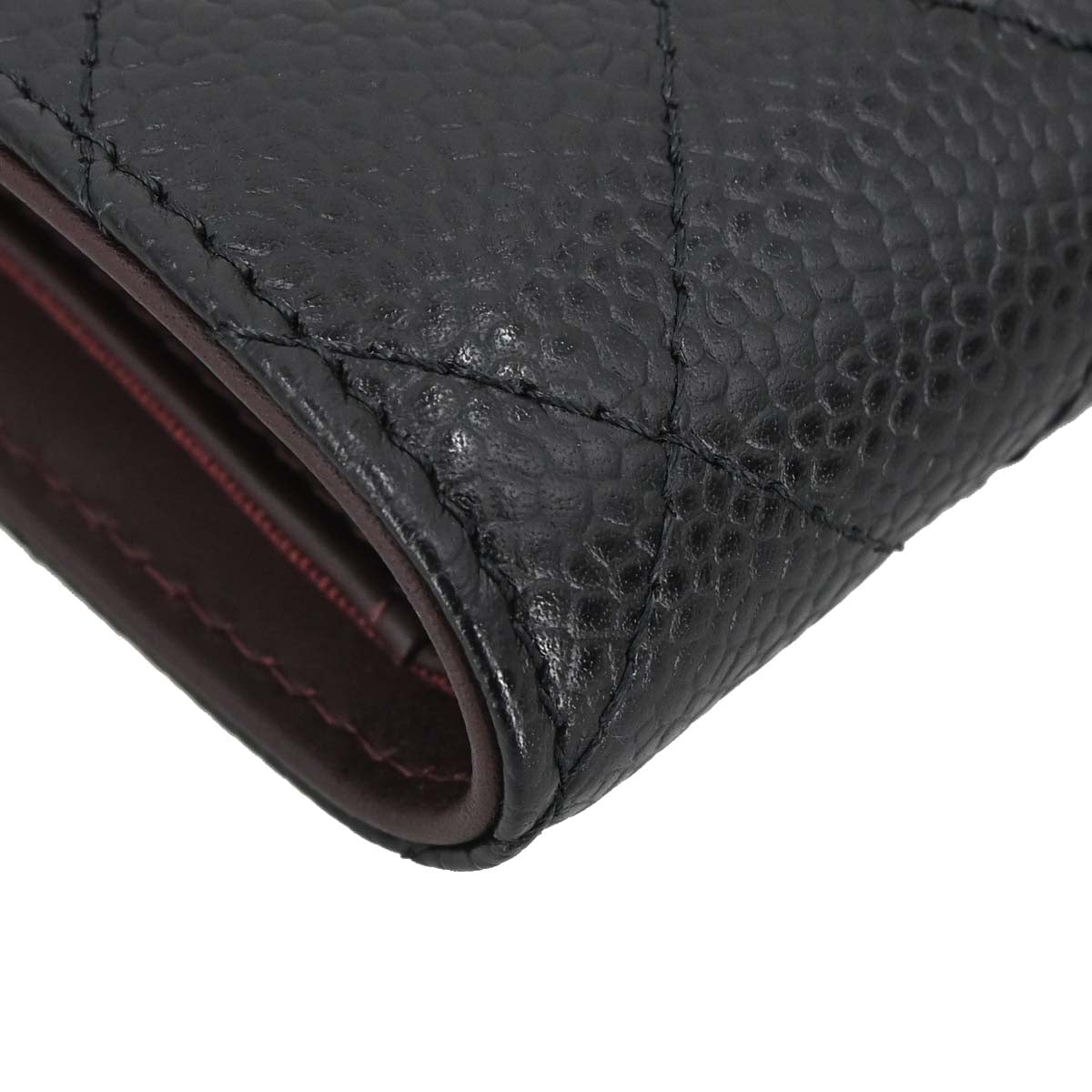 Chanel Black Caviar Skin Bifold Long Wallet