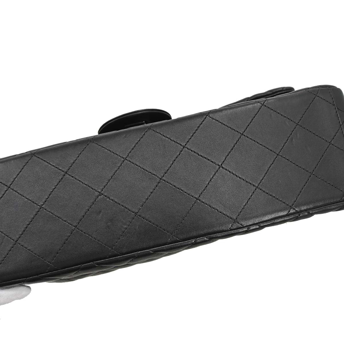 Chanel 2012 Black Lambskin Maxi Classic Double Flap Shoulder Bag