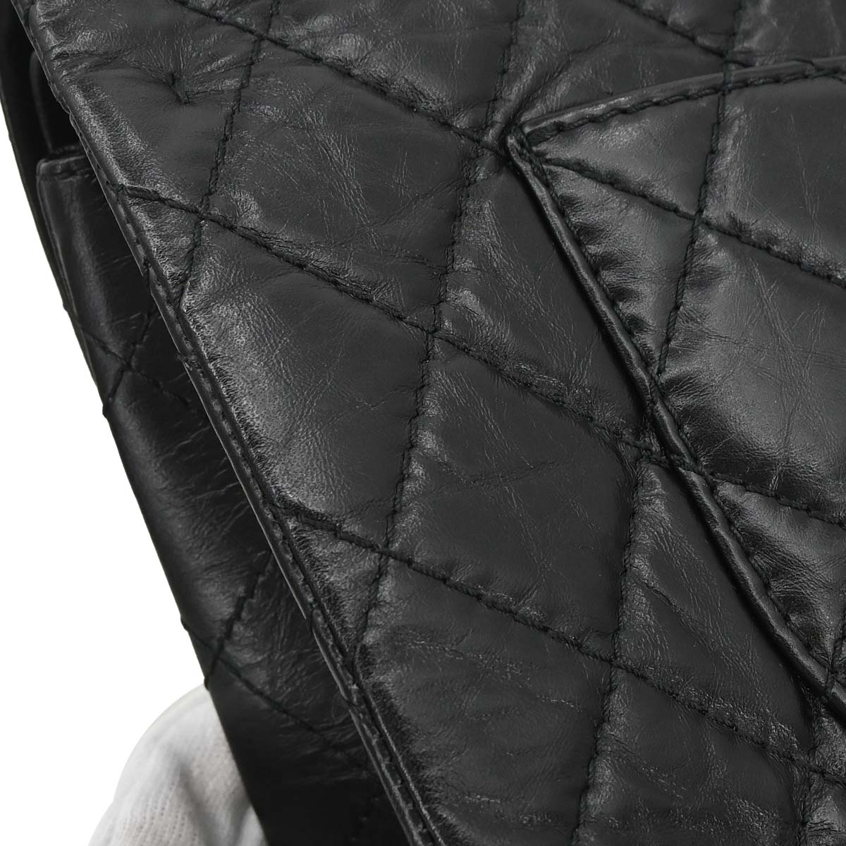 Chanel 2019 Black Calfskin 2.55 Classic Double Flap Shoulder Bag