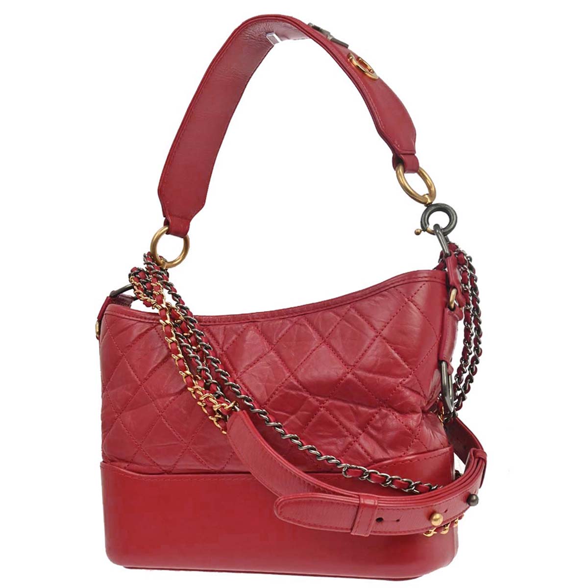Chanel 2019-2020 Red Calfskin Medium Gabrielle 2way Handbag Shoulder Bag