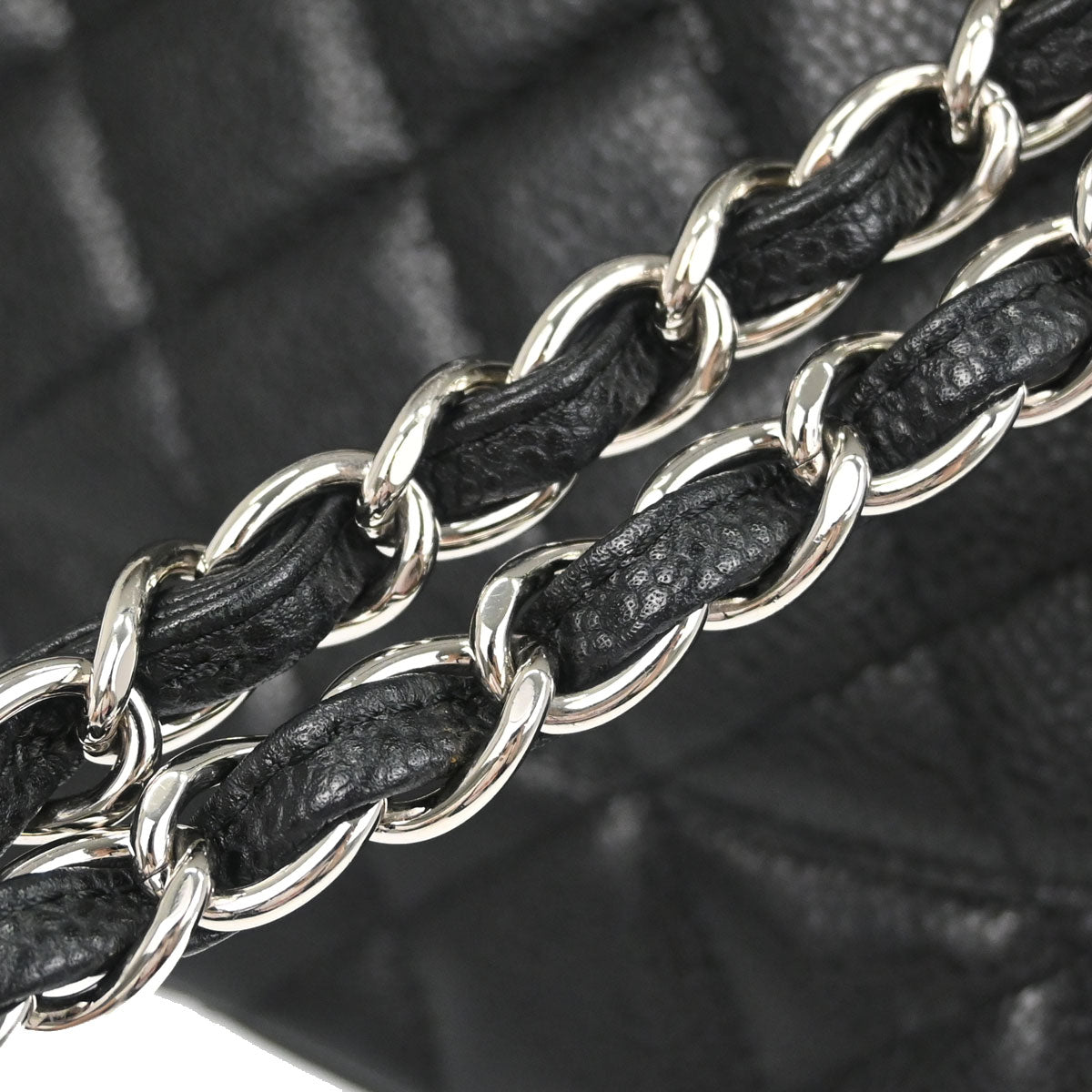 Chanel 2011 Black Caviar Skin Jumbo Classic Double Flap Shoulder Bag
