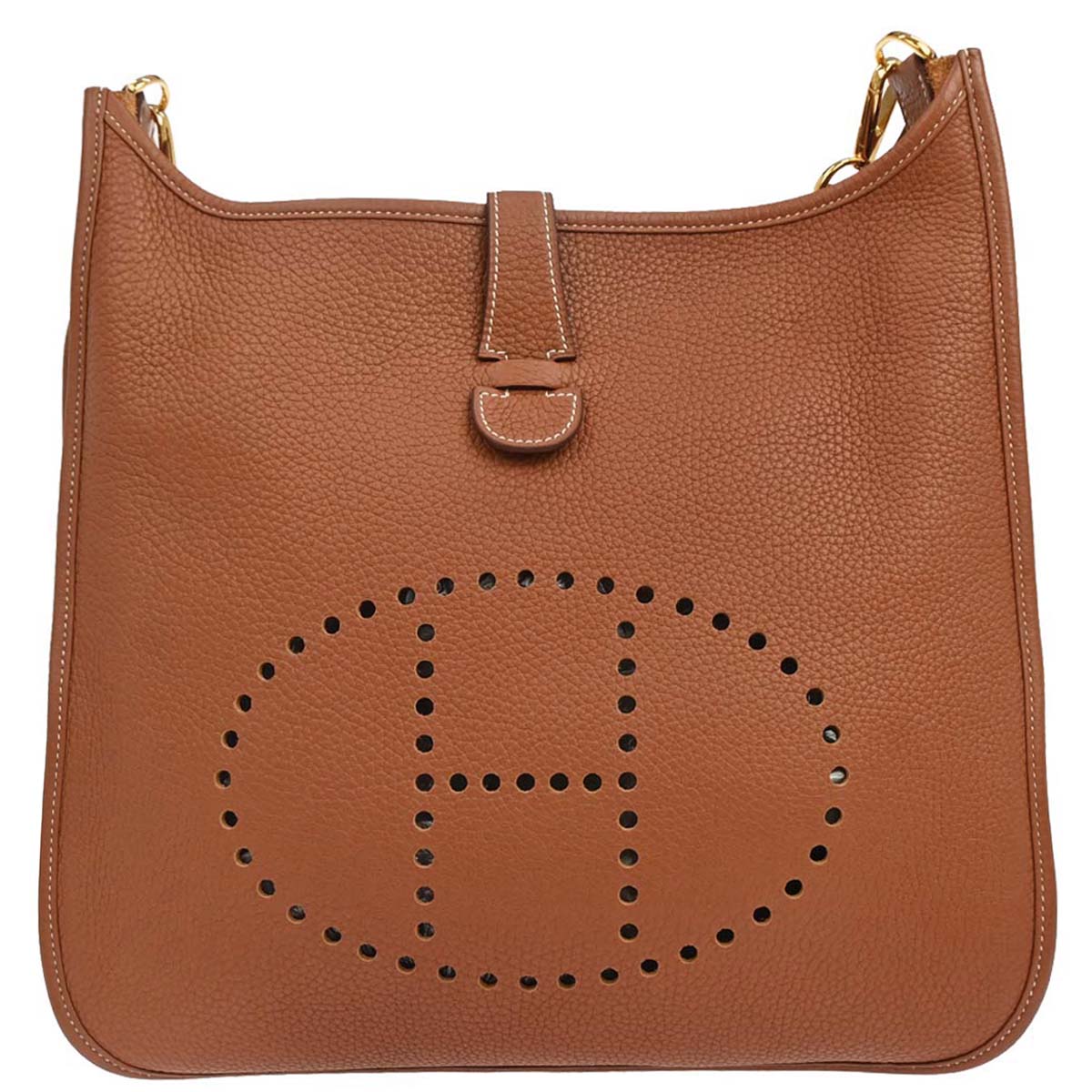 Hermes Gold Taurillon Clemence Evelyne 3 33 GM Shoulder Bag
