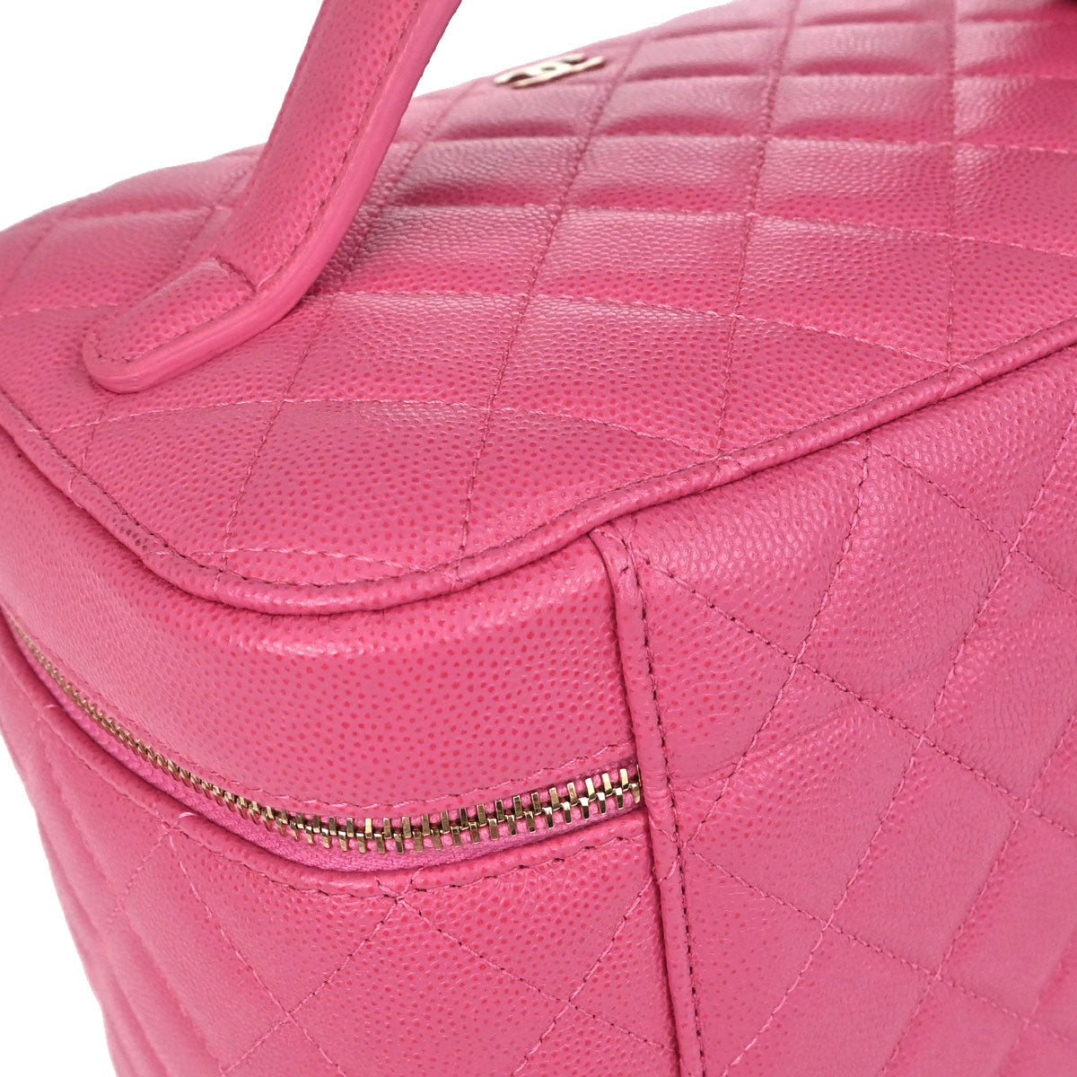 Chanel 2019 Pink Caviar Skin Vanity Handbag