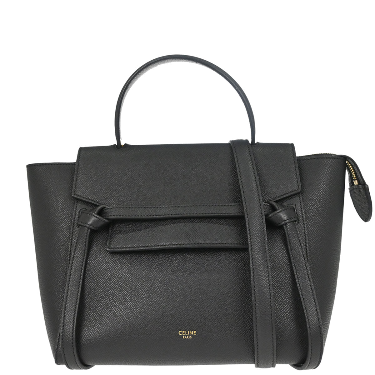 Celine Black Leather Belt Bag Micro 2way Shoulder Handbag