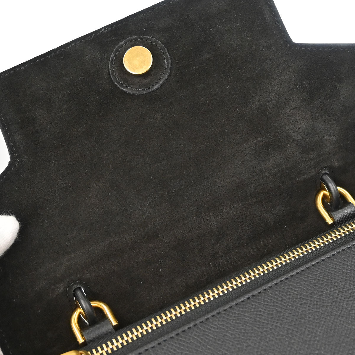 Celine Black Leather Belt Bag Micro 2way Shoulder Handbag