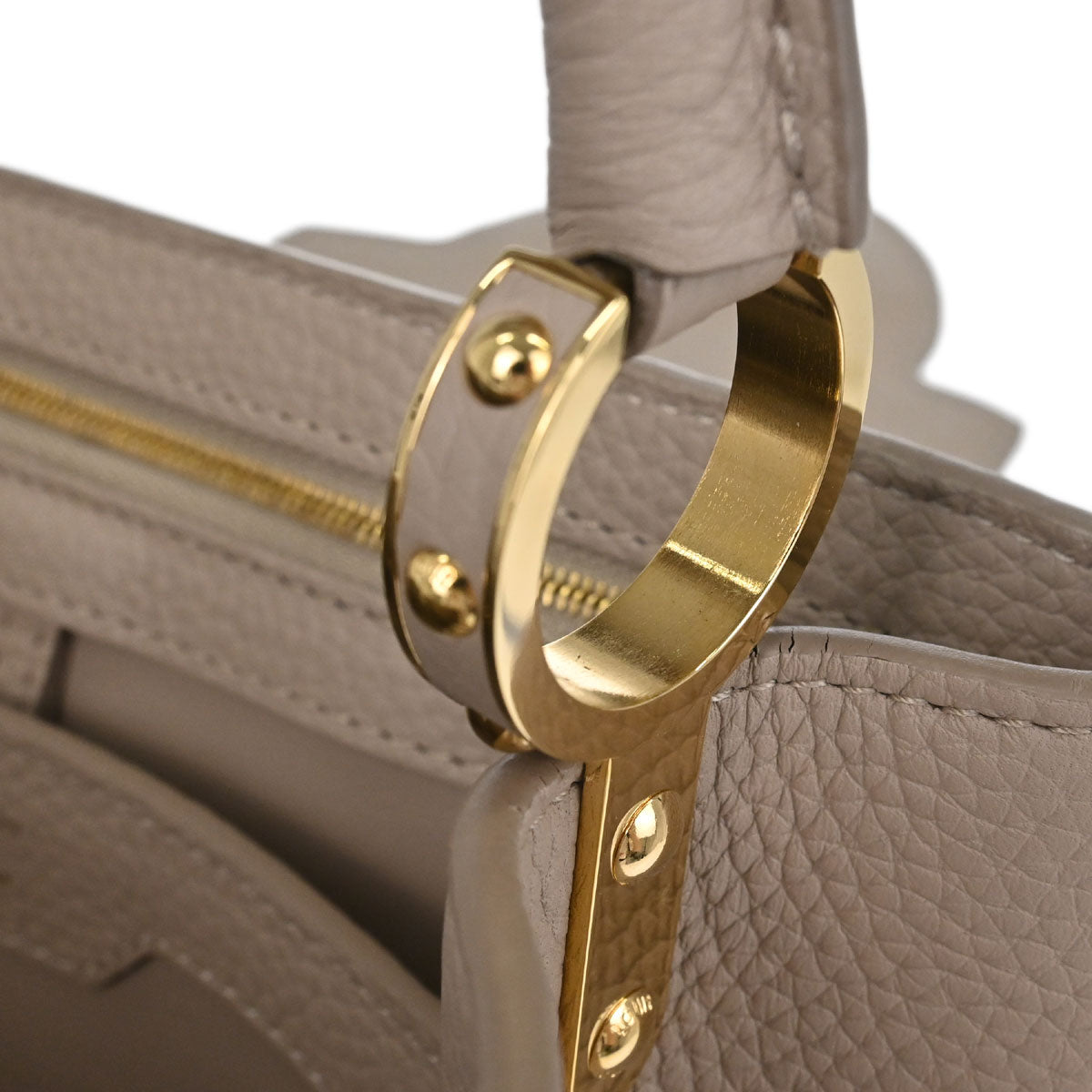 Louis Vuitton Beige Leather Capucines MM 2way Shoulder Handbag M52396