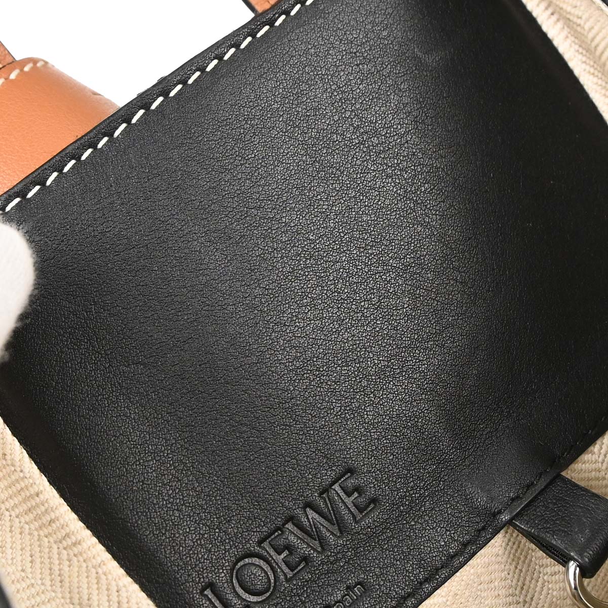 Loewe White Hammock Striped Fringe 2way Shoulder Tote Handbag