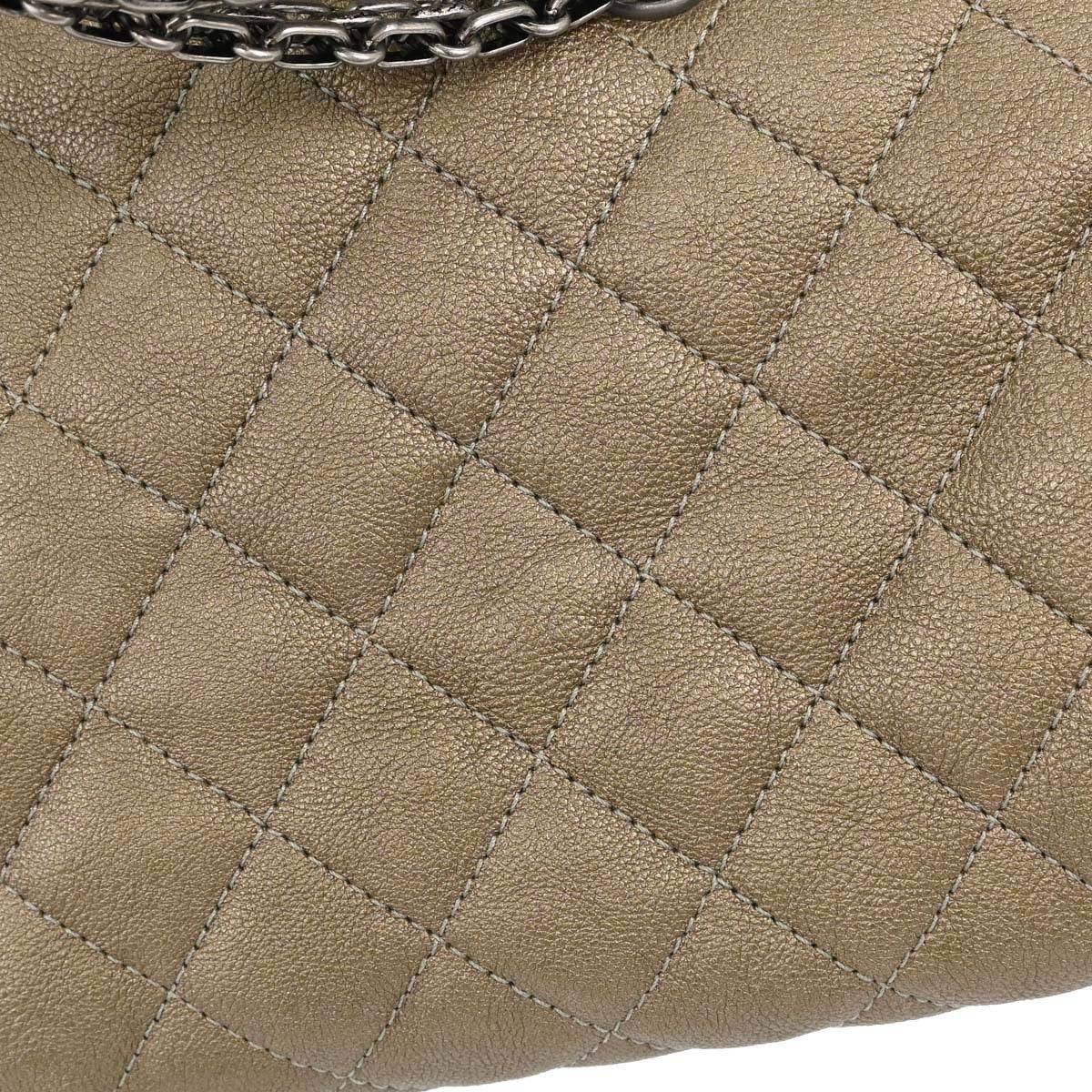 Chanel Metallic Gold Calfskin Medium Bowling Mademoiselle Handbag