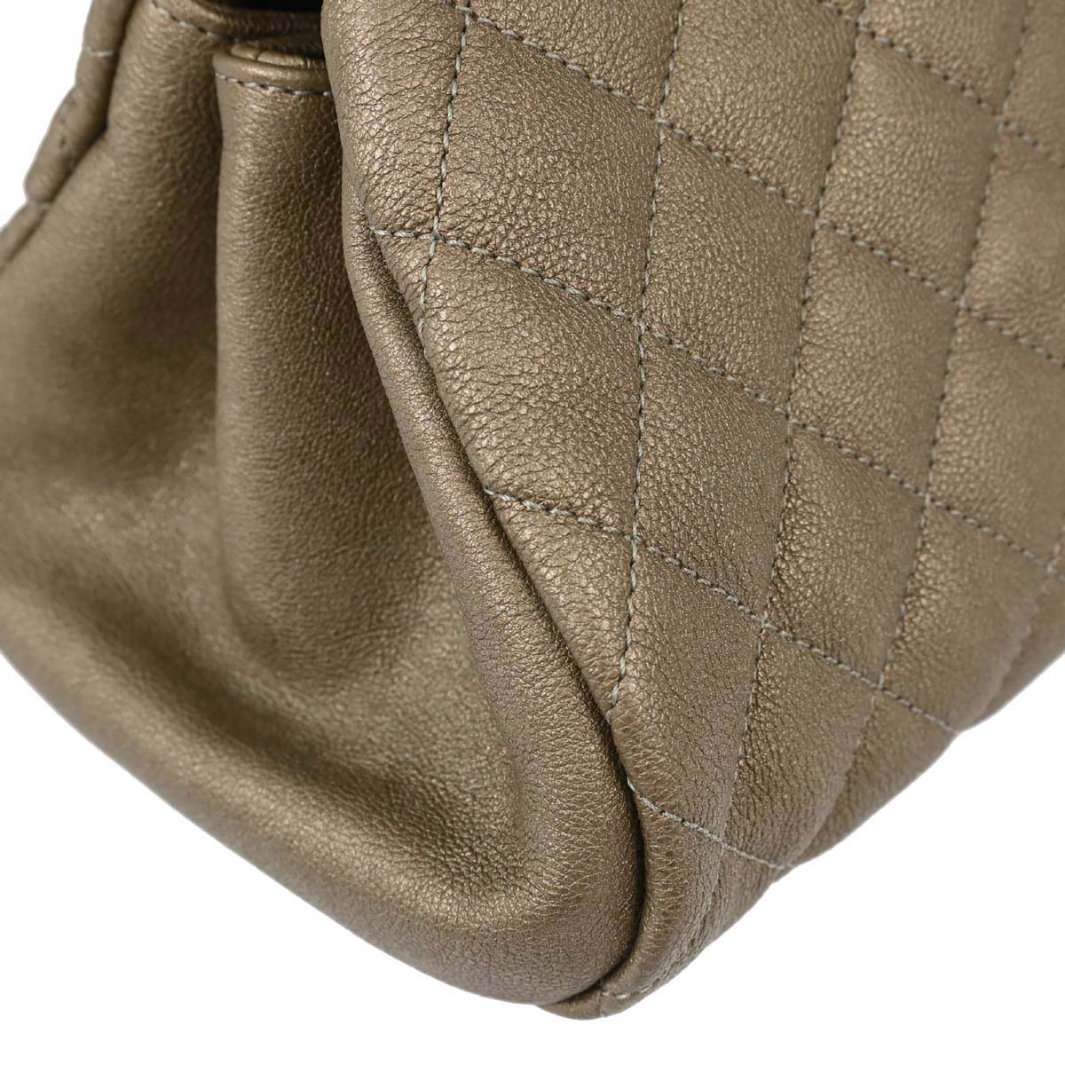 Chanel Metallic Gold Calfskin Medium Bowling Mademoiselle Handbag