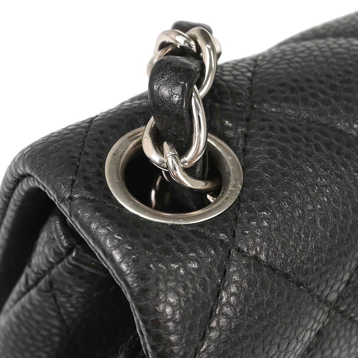 Chanel Gray Caviar Skin Mini Classic Square Flap Shoulder Bag 17