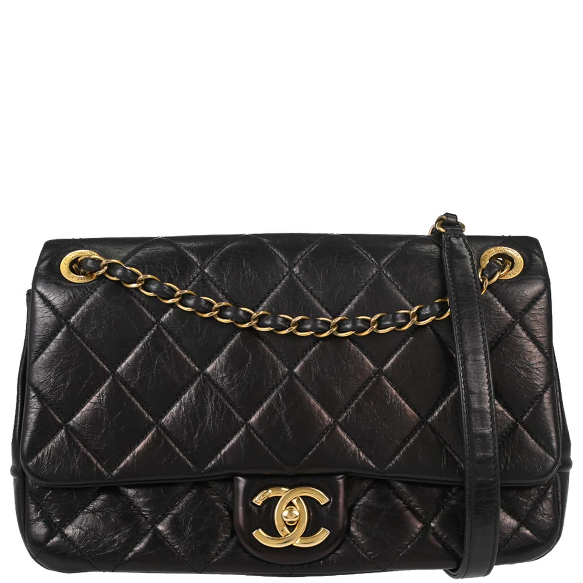 Chanel Black Calfskin Paris-Salzburg Single Flap Shoulder Bag